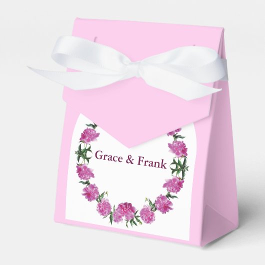 Mooie pioenen. bedankdoosjes (Voorkant Zijde)