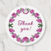 Mooie pioenen. bedankjes labels (Voorkant)