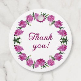 Mooie pioenen. bedankjes labels