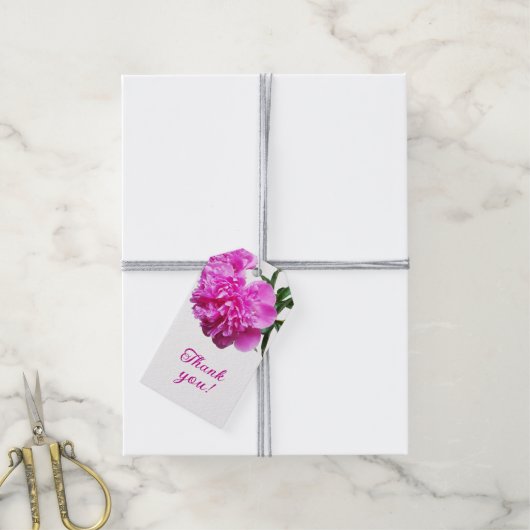 Mooie pioenen. cadeaulabel (Met Touw)
