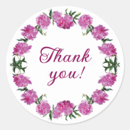 Mooie pioenen. ronde sticker