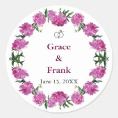 Mooie pioenen. ronde sticker (Voorkant)