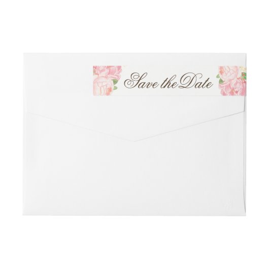 Mooie Pioenenbloemen RSVP Wraparound Label (Achterkant)