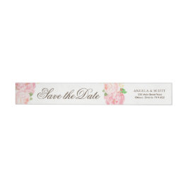 Mooie Pioenenbloemen RSVP Wraparound Label