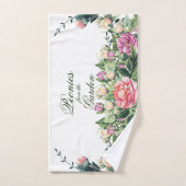 Mooie pioenroosbloemen w / gekleurde achtergrond o bad handdoek (Handdoek)