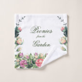 Mooie pioenroosbloemen w / gekleurde achtergrond o bad handdoek (Wasdoekje)