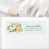 Mooie Pioenrozen Bloemen Retouradres Etiket (Insitu)