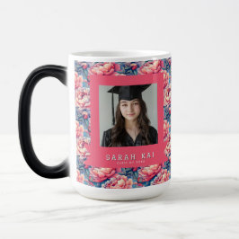 Mooie Pioenrozen Patroon Afstudeercadeau Magische Mok