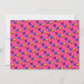 Mooie Pixel Vlinder Patroon Heet Roze Achtergrond Kaart (Voorkant)