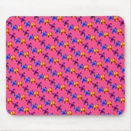 Mooie Pixel Vlinder Patroon Heet Roze Achtergrond Muismat