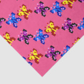 Mooie Pixel Vlinder Patroon Heet Roze Achtergrond Tissuepapier (Detail)