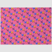 Mooie Pixel Vlinder Patroon Heet Roze Achtergrond Tissuepapier (Voorkant)