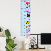 Mooie pixelart groeimeter in centimeters poster (Thuiskantoor)