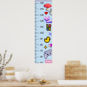 Mooie pixelart groeimeter in centimeters poster (Keuken)