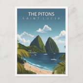 Mooie plaats de Pitons Saint Lucia Reizen Briefkaart (Voorkant)