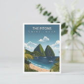 Mooie plaats de Pitons Saint Lucia Reizen Briefkaart (Staand voorkant)