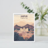 Mooie plaats Jaipur India Illustratie Reizen Briefkaart (Staand voorkant)