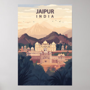 Mooie plaats Jaipur India Illustratie Reizen Poster