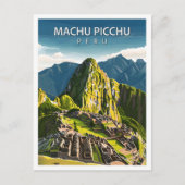 Mooie plaats Machu Picchu Illustratie Reizen Briefkaart (Voorkant)