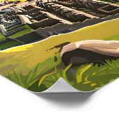 Mooie plaats Machu Picchu Illustratie Reizen Poster (Hoek)