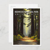Mooie plaats Redwood National Park USA Reizen Briefkaart (Voorkant / Achterkant)