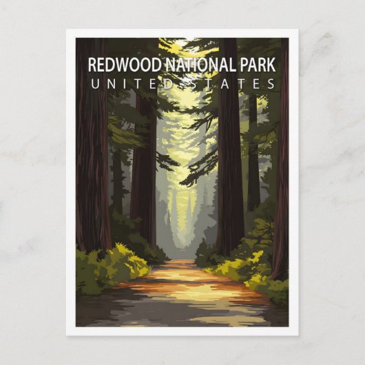 Mooie plaats Redwood National Park USA Reizen Briefkaart (Voorkant)