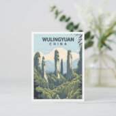 Mooie plaats Wulingyuan China Art Travel Briefkaart (Staand voorkant)