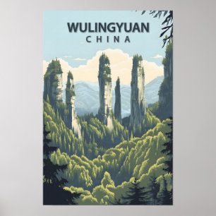 Mooie plaats Wulingyuan China Art Travel Poster