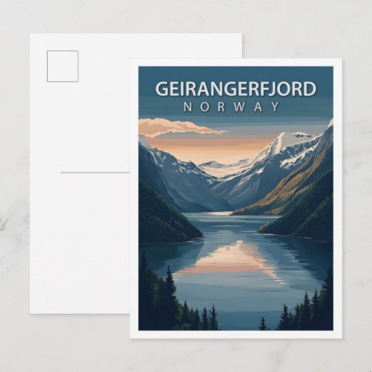 Mooie Place Geirangerfjord Noorwegen Reizen Briefkaart (Voorkant / Achterkant)