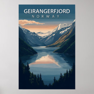 Mooie Place Geirangerfjord Noorwegen Reizen Poster