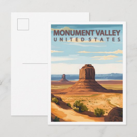 Mooie Place Monument Valley USA Reizen Briefkaart (Voorkant / Achterkant)