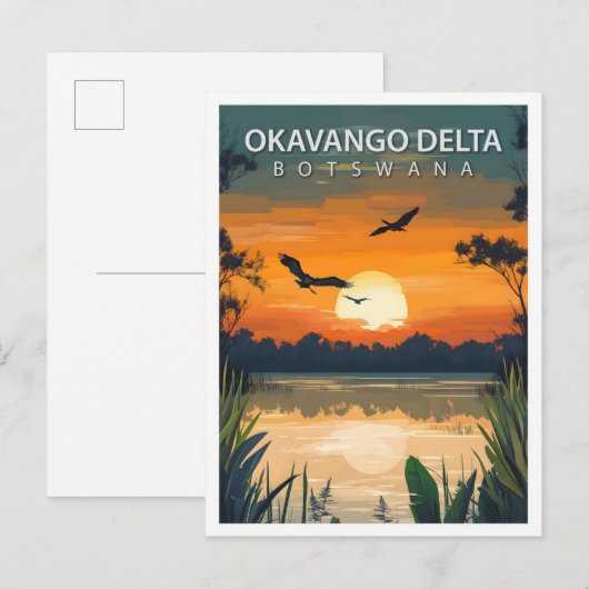 Mooie Place Okavango Delta Botswana Reizen Briefkaart (Voorkant / Achterkant)