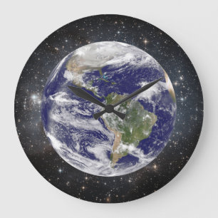 Mooie planeet Aarde en sterren in de ruimte Grote Klok