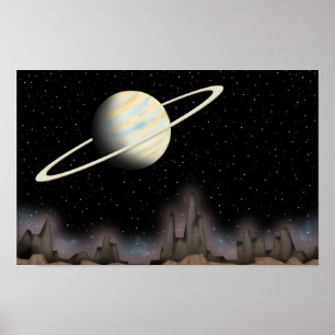 Mooie planeet die in de buitenruimte staat. poster