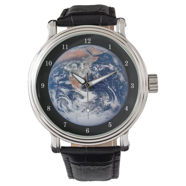 Mooie Planet Earth polshorloge Horloge (Voorkant)