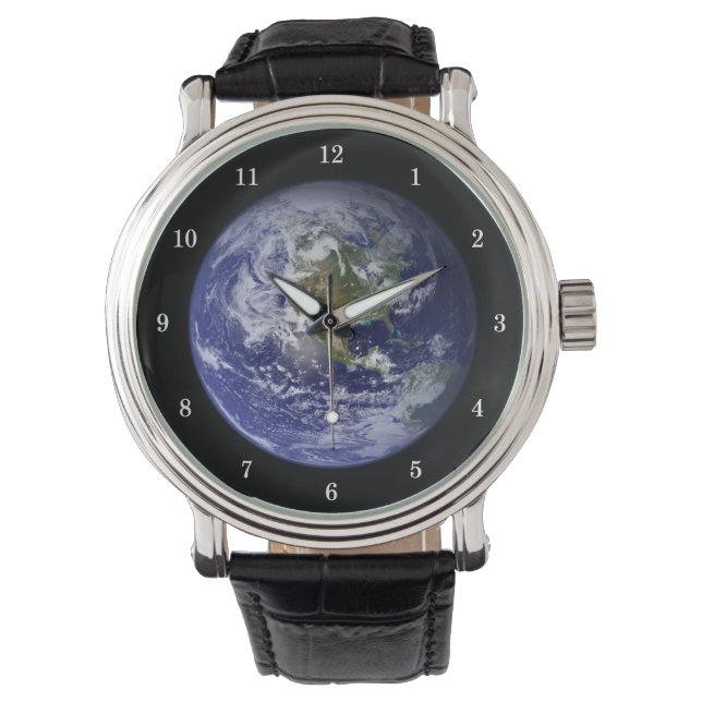 Mooie Planet Earth polshorloge Horloge (Voorkant)