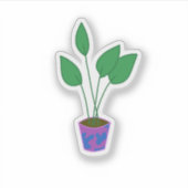 Mooie Plant in Bloempot Sticker (Voorkant)