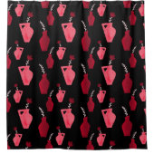 Mooie Planten in potten zwarte achtergrond Douchegordijn (Voorkant)