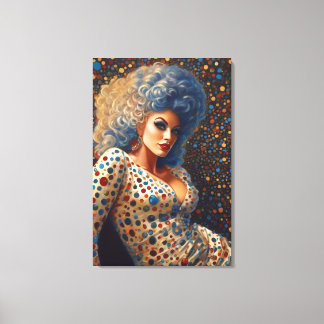 Mooie Platina Bombardeer Drag Queen Portret Canvas Afdruk
