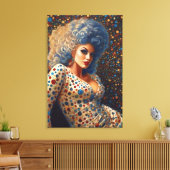 Mooie Platinum Bombshell Drag Queen Portret Canvas Afdruk (Insitu (Woonkamer))