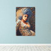 Mooie Platinum Bombshell Drag Queen Portret Canvas Afdruk (Insitu (Houten vloer))