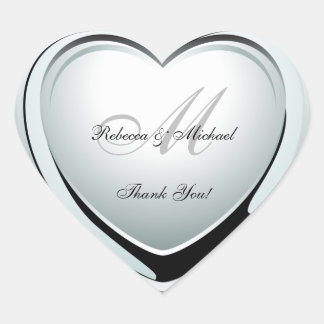 Mooie Platinum hart bruiloft dank u Sticker