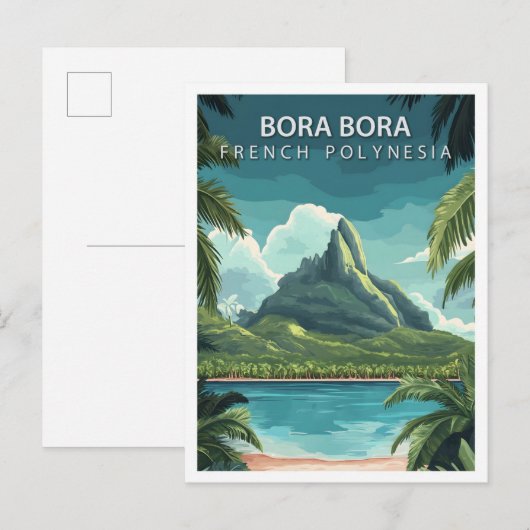 Mooie plek Bora Bora Frans Polynesië Reizen Briefkaart (Voorkant / Achterkant)