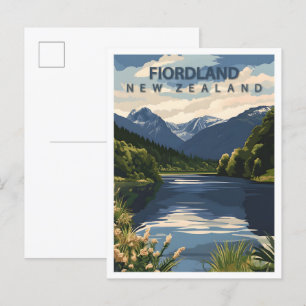 Mooie plek Fiordland Nieuw-Zeeland Reizen Briefkaart