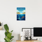 Mooie plek Great Barrier Reef Ausie Reizen Poster (Thuiskantoor)