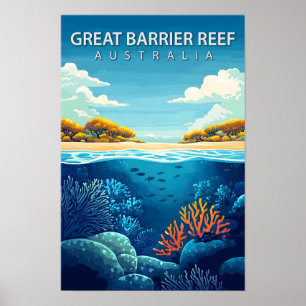Mooie plek Great Barrier Reef Ausie Reizen Poster