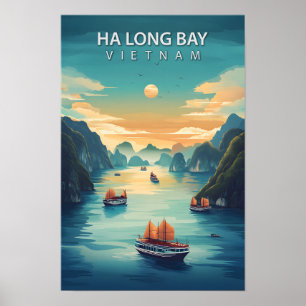 Mooie plek Ha Long Bay Vietnam Reizen Poster