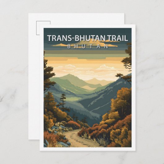 Mooie plek Trans Bhutan Trail Bhutan Reizen Briefkaart (Voorkant / Achterkant)