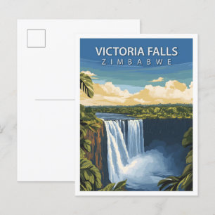 Mooie plek Victoria Herfsten Zimbabwe Reizen Briefkaart