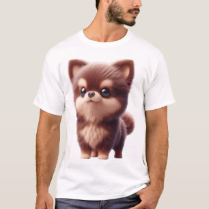 Mooie pluizige puppy � Aardig hondenontwerp T-shirt